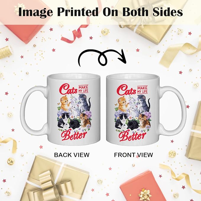 JINYO Cat Coffee Mugs, Cat Coffee Mugs For Cat Lovers,Cat Mom Cup,Cat Mom Mug,Cat Mugs For Cat Lovers Women, Cat Gifts for Cat Lovers Women Girls, Cat Lover Coffee Mug, Cat Lover Gift, Cat Cups, 11oz-Ruum Studio Home
