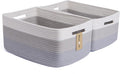 Large Storage Baskets for Shelves, Closet Organizers Bins for Clothes Blanket Towels, Baby Nursery, Toy Baskets Box, Woven Rope Baskets, 17 x 13 x 7.5”, 2 Packs Gradient Grey-Ruum Studio Home