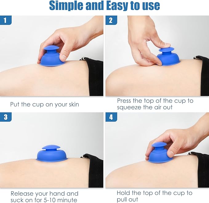Silicone Cupping Therapy Sets-10pcs Professional Vacuum Cupping for Myofascial Massage/Joint Pain/Anti Cellulite/Deep Muscle Relief & More(Blue)-Ruum Studio Home