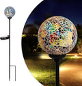 Solar Garden Lights Outdoor Decorative - Solar Gazing Ball Mosaic Garden Stakes Decorative Waterproof Outdoor Lights for Pathway Yard Lawn Decoration Multi-Ruum Studio Home
