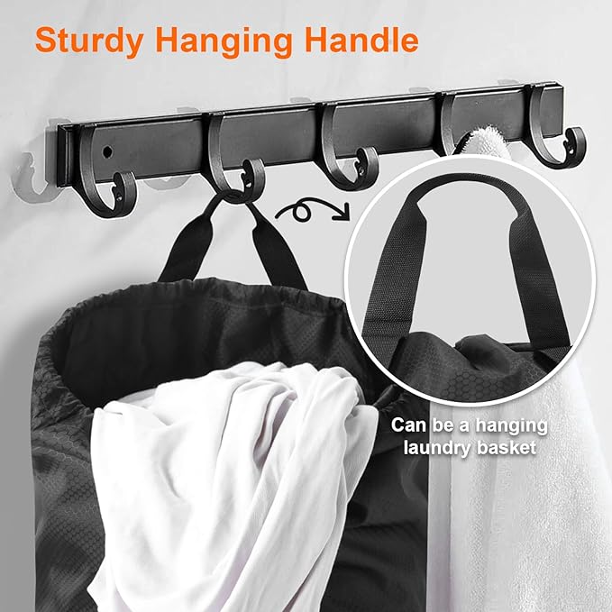 Femuar Laundry Bag Backpack Durable Laundry Bag with Shoulder Straps and Mesh Pockets Portable Laundry Dirty Clothes Hamper Bag for College Dorm (Black)-Ruum Studio Home