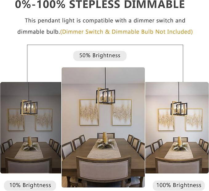 ANKYLHUA Black Gold Chandelier,6-Lights Ceiling Light Fixture E12,Adjustable Hight Pendant Lights Kitchen Island,Chandeliers for Dining Room,Bedroom,Entryway,Foyer-Ruum Studio Home