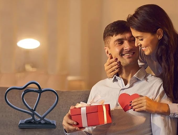Heart Sculpture for Living Room Decor Heart Decoration Gift for Her and Him Love Wedding Anniversary Couples Gift Modern Heart Statue for Home Coffee Table Dining Table Centerpiece Birthday Gift-Ruum Studio Home