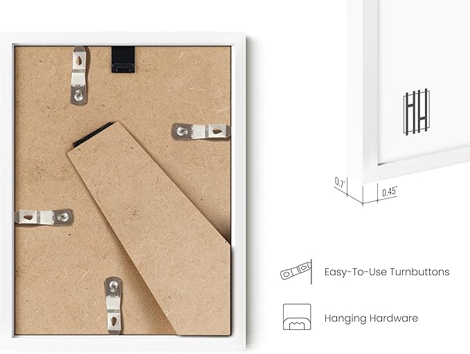 HAUS AND HUES 6x8 White Metal Picture Frames - Bulk Frames 6x8 - Features Premium Aluminum, Vertical Hanging, Easel Back for Tabletop, Home, Office (6x8 in, White, Set of 25)-Ruum Studio Home