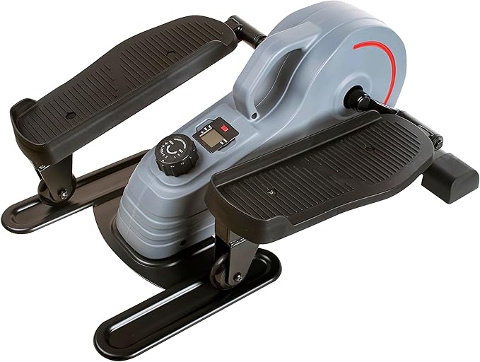 Sunny Health & Fitness 2-in-1 Sit/Stand Mini Elliptical Machine, Portable Under Desk Peddler Exerciser for Senior Home Workout, Optional Free Sunnyfit App Bluetooth Link, Handlebars or Resistance Band-Ruum Studio Home
