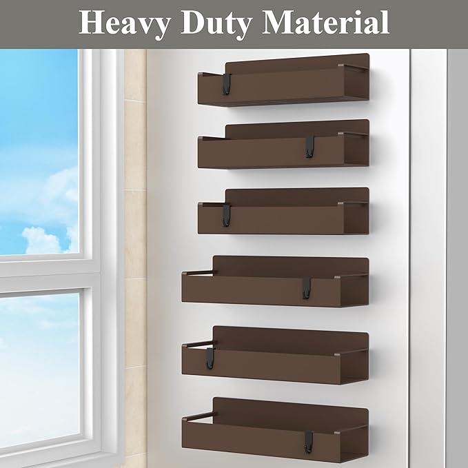 6 Pack Magnetic Spice Rack Organizer for Refrigerator and Oven, Brown Fridge Organizers and Storage for Kitchen-Ruum Studio Home