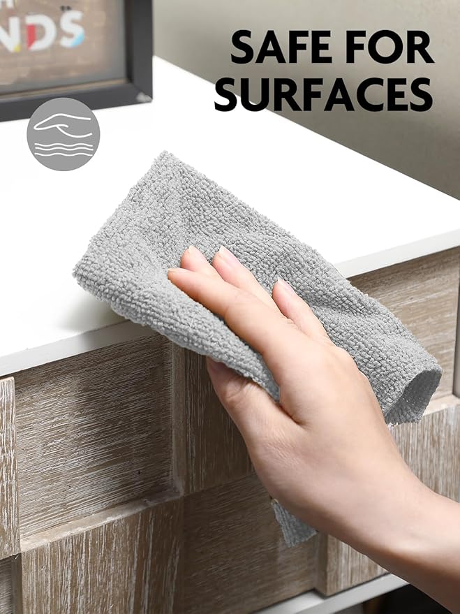 Fantasticlean Microfiber Cleaning Cloth Roll -90 Pack, Tear Away Microfiber Towels, 12" x 12", Reusable, Washable, Scratch Free, Ultra Absorbent Dish Rags for Car, Home, Garage or Shop (Grey)-Ruum Studio Home