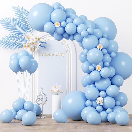 130pcs Light Blue Balloons Different Sizes 18" 12" 10" 5" Baby Blue Balloons for Boys Girls Birthday Baby Shower Gender Reveal Wedding Children's Day Decorations-Ruum Studio Home
