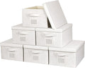 Large 17''x12'' Quart Collapsible Stackable Storage Bins with Lids, 6 Packs Off White Fabric Closet Boxes with Lids, Storage Cube Baskets Container Organizers for Bedroom Office(17''x12.2x''8'')-Ruum Studio Home