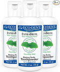Eco-Dent ExtraBrite Baking Soda Toothpowder, Mint - Fluoride-Free Toothpaste Powder, SLS-Free Tooth Powder with Oxidizing Calcium Peroxide, Whitening Toothpaste Alternative, 2 Oz Ea (Pack of 3)-Ruum Studio Home