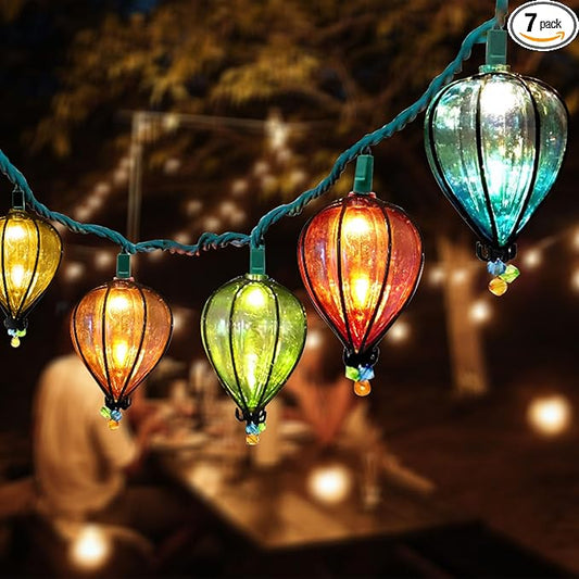 7 Pcs of 11FT Multicolor String Lights with 10 Bulbs, UL Listed Connectable Waterproof Decorative LED Lights Hanging for Backyard Patio, Indoor/Outdoor for Christmas Wedding Party Festival Lighting-Ruum Studio Home