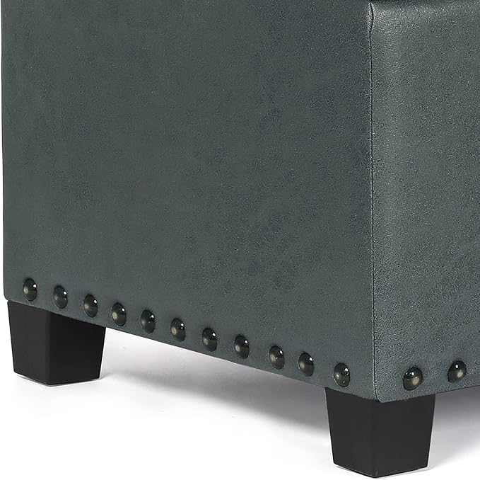 Joveco 47 Inch Storage Ottoman Bench,Tufted Fabric Storage Bench with Nailhead Trim for Bedroom (47”,Gray)-Ruum Studio Home