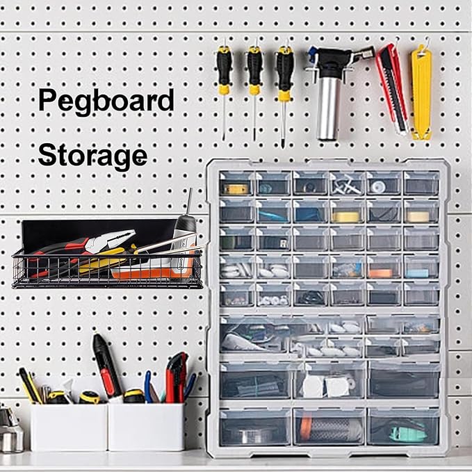 Magnetic Basket, Magnetic Shelf for Fridge, Magnetic Spice Rack for Refrigerator Magnetic Locker Organizer Holder for Office Kitchen Classroom Storage, Black-Low, 9.44" x 4" x 1.77"-Ruum Studio Home
