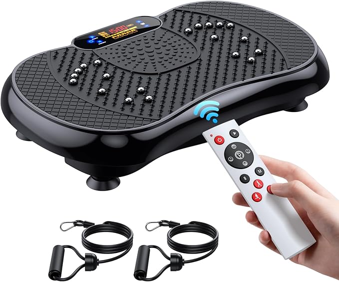 Vibration Plate Exercise Machine, Lymphatic Drainage Machine for Weight Loss, Full Body Workout Vibrate Fitness Platform, Helps Toning Shaping Wellness Home Gyms Workout - Max User Weight 330lbs-Ruum Studio Home