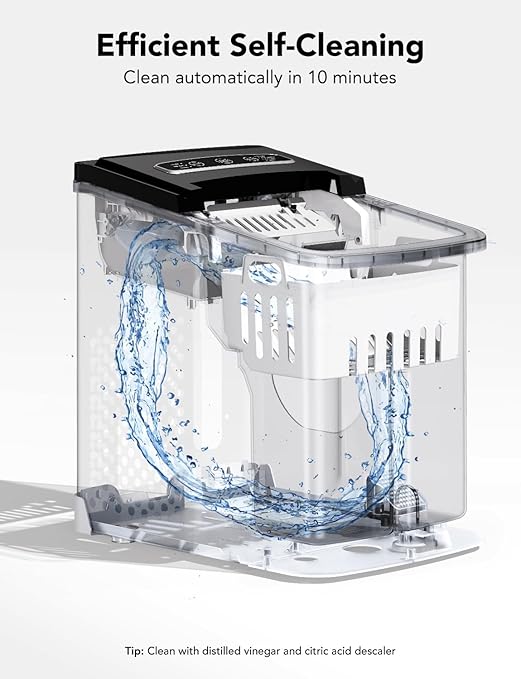GoveeLife Smart Countertop Ice Makers, Portable Ice Maker Machine with Self-Cleaning, 6 Mins 9 Bullet Ice, 26lbs/24Hrs, Voice Remote for Home Kitchen Party Camping, with Ice Scoop Stainless Silver-Ruum Studio Home