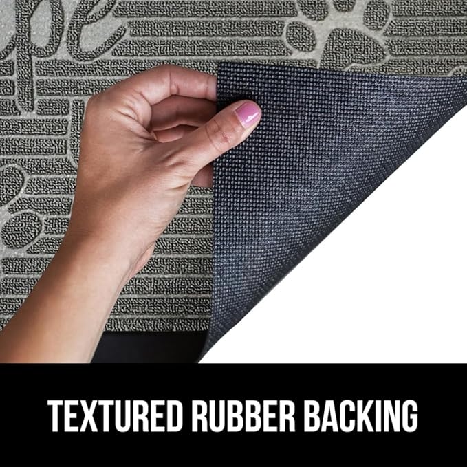 GORILLA GRIP 100% Waterproof All-Season WeatherMax Doormat 35x23, US Designed Natural Rubber, Stain and Fade Resistant, Low Profile Indoor Outdoor Door Mats, Easy Clean Patio Mat, Stone Paws-Ruum Studio Home