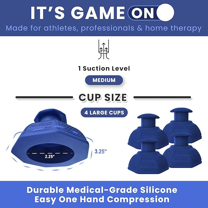 Cupping Therapy Set – Cupping Kit for Massage Therapy – Silicone Cups – Massage Cups – Smart Cupping for Fascia and Myofascial Release (Large, Blue)-Ruum Studio Home