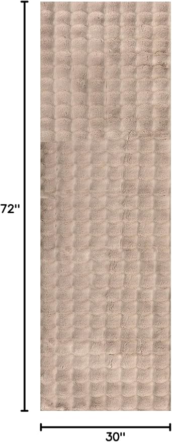 nuLOOM Jeni Checkered 2'6" x 6' Machine Washable Runner Rug for Living Room Bedroom Dining Room Entryway Hallway Kitchen, Taupe-Ruum Studio Home