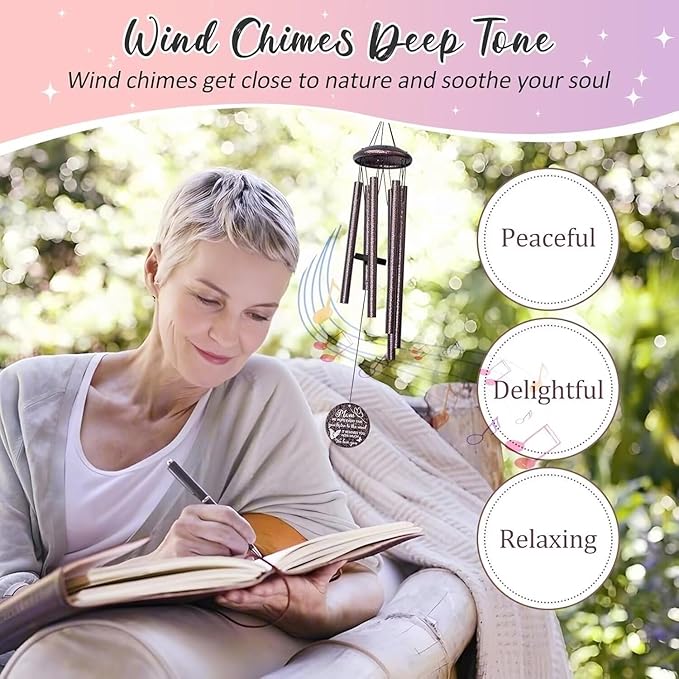 Gifts for Mom, 25''Wind Chimes, Mother Birthday Gifts for mom from Daughter Son, Mothers Day, Thanksgiving, Christmas Day Gift Ideas for Love Rreminder-Ruum Studio Home