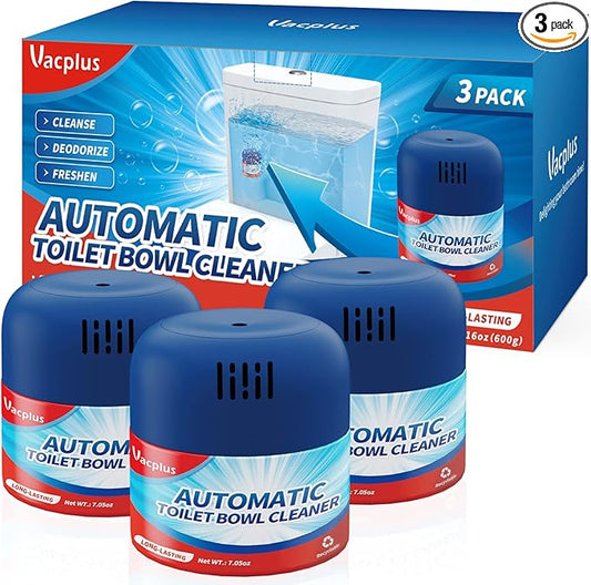 Vacplus Toilet Bowl Cleaners - 3 Pack, Krazy Clean Automatic Long-Lasting Toilet Cleaner Bottles, Easy-to-Use & Powerful Cleaning-Ruum Studio Home
