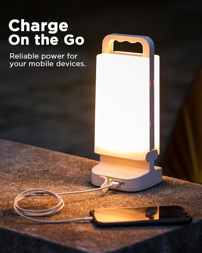 Camping Lantern, solar Lanterns, 6000mAh Rechargeable Light 2-in-1 Dimmable Outdoor Waterproof Gear with USB Charging – lanterns for power outages Hurricane, Hiking, Fish, Emergency, and Home-Ruum Studio Home