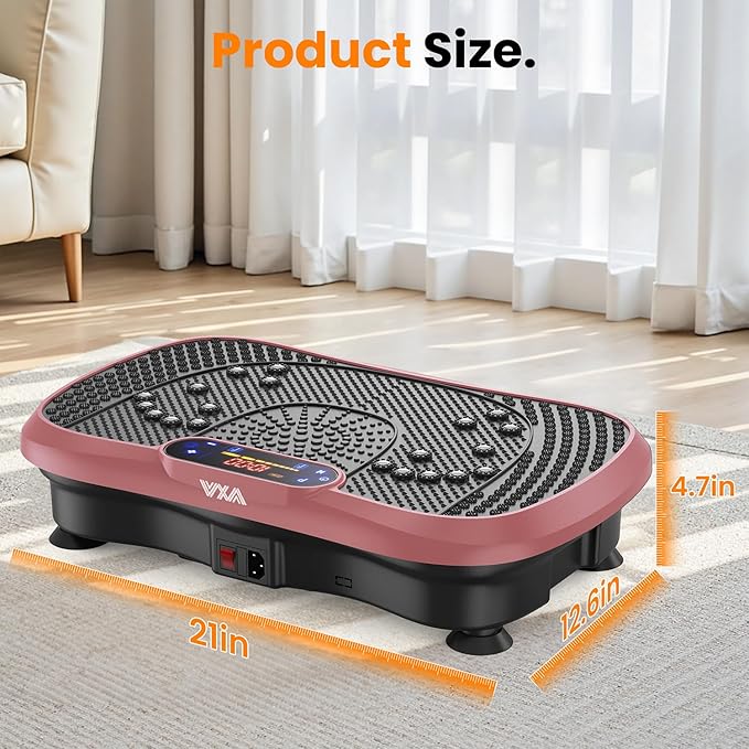 AXV Vibration Plate Fitness Platform Exercise Machine Vibrating Lymphatic Drainage Shaking Full Body Shaker Workout Vibrate Stand Shake Board Sport Gym for Weight Loss Fat Burner for Women Men-Ruum Studio Home