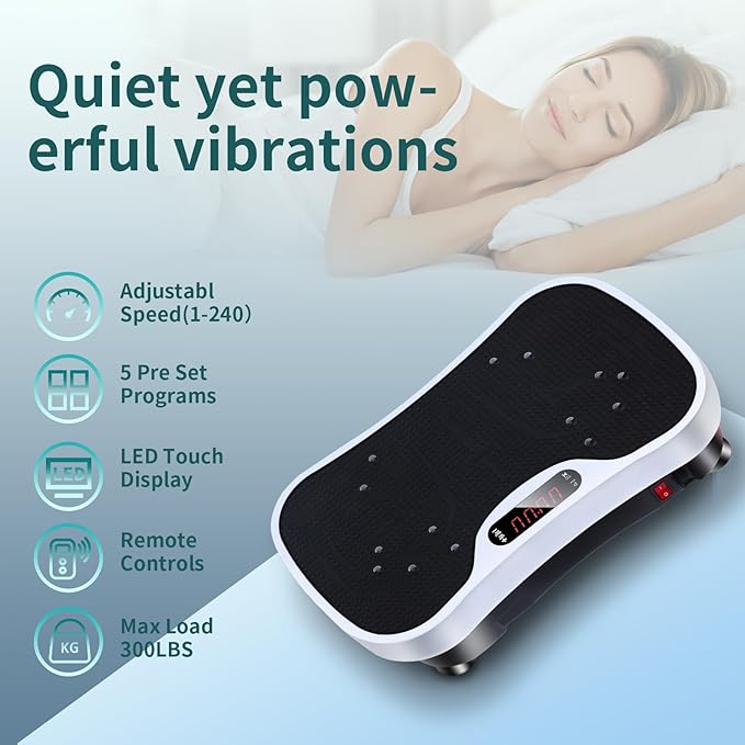 Vibration Plate Exercise Machine - Fitness Platform Vibration Plate for Lymphatic Drainage, Whole Body Shaker Machine Helps Weight Loss & Shaping, Workout Power Waver Vibrate for Women Men-Ruum Studio Home