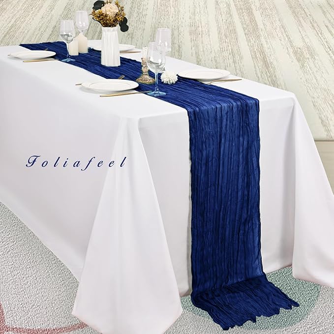 10FT 6 Pack Royal Blue Cheesecloth Table Runner 20 x 120 Inch Long Rustic Gauze Cheese Cloth Table Runner for Wedding Bridal Baby Shower Table Decorations Boho Fabric Sheer Birthday Party Table Decor-Ruum Studio Home