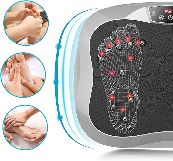 AXV Vibration Plate Exercise Machine Whole Body Workout Vibrate Fitness Platform Lymphatic Drainage Machine for Weight Loss Shaping Toning Wellness Home Gyms Workout-Ruum Studio Home