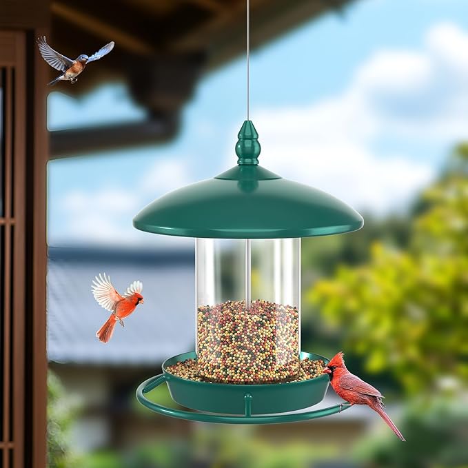Pack of 2 Bird Feeder for Outdoor Hanging. Green-Ruum Studio Home