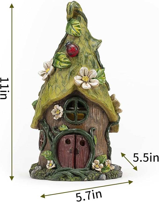 Garden Decor Outdoor Solar Statues, 9.4Inch Resin Fairy Garden Solar Lights Birthday Gifts for Women Yard Decorations, Gardening Gifts for Patio, Balcony, Porch Decor-Ruum Studio Home