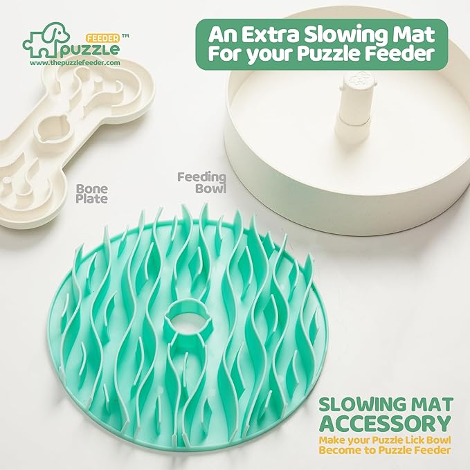 Insert, Dog Bowl Slow Feeder Accessories, Transform Your Lick Bowl to Slow Feeder Insert Dog Bowl, 6 Cups 9.8 Inch Green-Ruum Studio Home