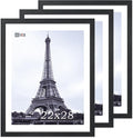 VCK 22x28 Poster Frame Set of 3 - Black,Solid Wood Picture Frames, Textured Exclusive Wall Gallery Frame-Ruum Studio Home
