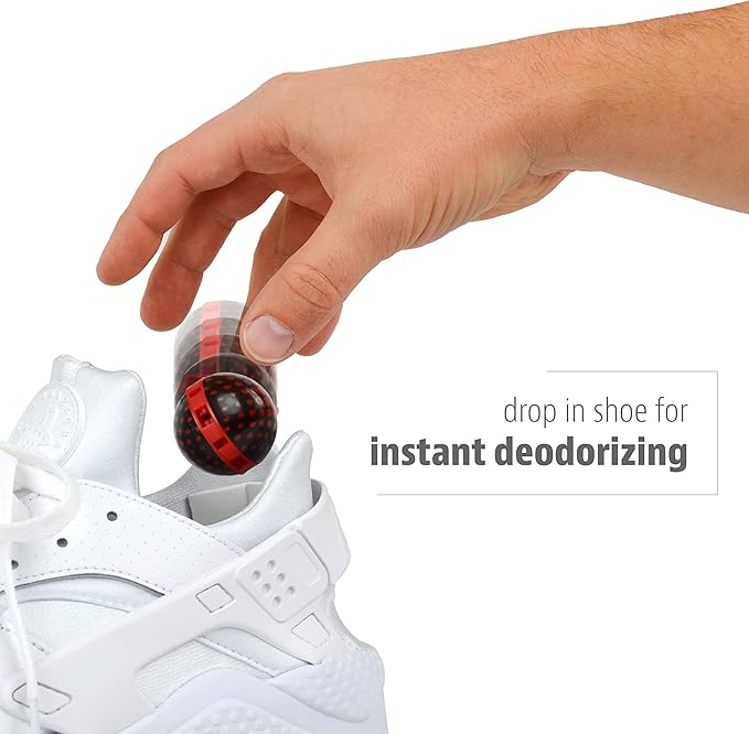 Sneaker Balls Odor-Fighting Shoe Fresheners, Eliminates Unpleasant Smells, Perfect For Sneakers, Gym Bags, Gear Bags, Drawers, Lockers, And More!, Happy, 2 Pack-Ruum Studio Home