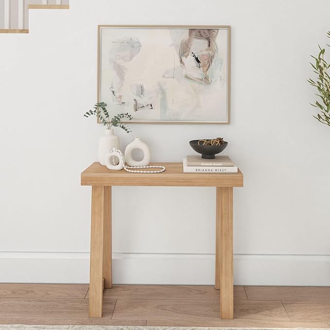 Plank+Beam Solid Wood Console Table, 36 Inch, Sofa Table, Narrow Entryway Table for Hallway, Behind The Couch, Living Room, Foyer, Easy Assembly, Blonde-Ruum Studio Home