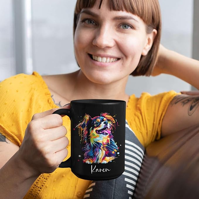 Customizable Dog Themed Ceramic Mug, 11oz & 15oz, Personalized with Name and Colorful Pet Design, Ideal for Dog Lovers-Ruum Studio Home