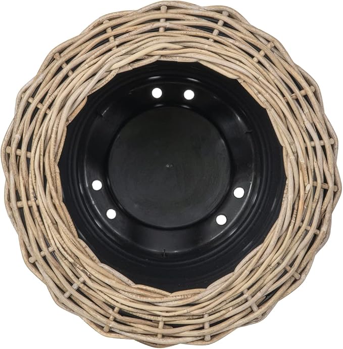 Rattan Kobo Indoor Outdoor Planter Basket with Plastic Pot X Large 12 Gallon Soil Capacity-Ruum Studio Home