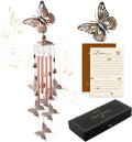 Wind Chimes for Outside, 33" Butterfly Wind Chimes Outdoor, Birthday Gifts for Women Mom Sister, Gift for Garden Porch Patio Home Decor (Golden)-Ruum Studio Home