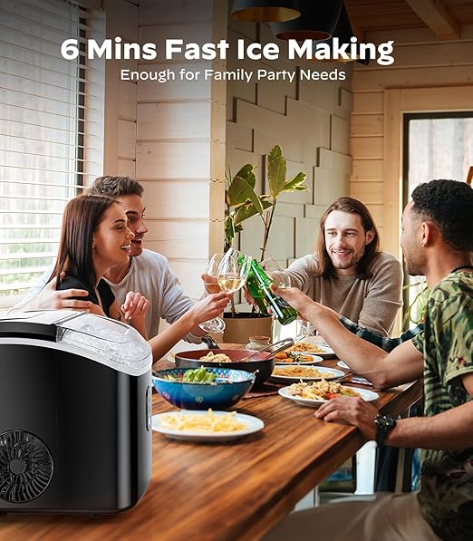 Nugget Ice Maker Countertop, Silonn Chewable Pellet Ice Machine with Self-Cleanin Function, 33lbs/24H Portable Ice Makers for Home Kitchen Officce, Black-Ruum Studio Home