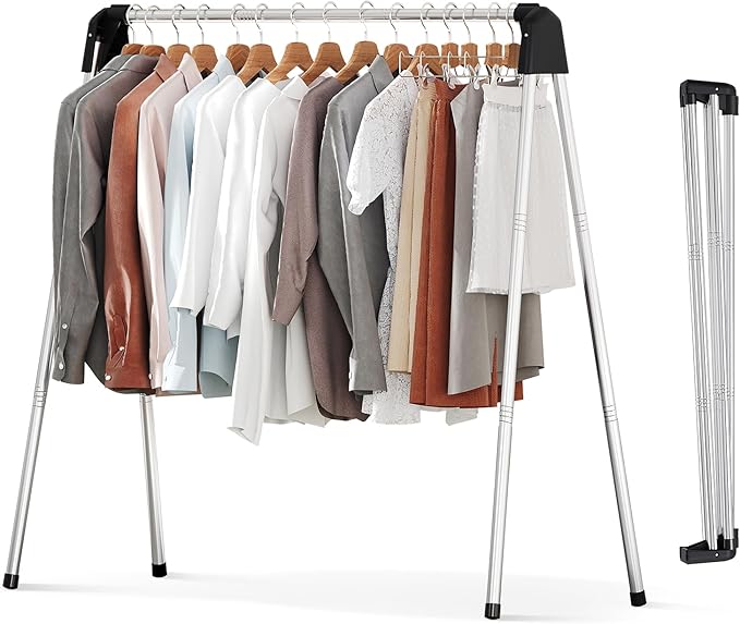 APEXCHASER Clothes Drying Rack Foldable, Stainless Steel Laundry Drying Rack Collapsible, Clothes Hanger for Sweater Baby Clothes Towel for Indoor & Outdoor, Portable Clothes Airer for Travel-Ruum Studio Home