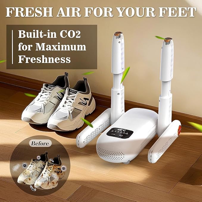 Shoe Dryer & Boot Dryer with Deodorizer – Shoe-Friendly Technology, Shoe Warmer with Heat Blower Fan, Dries 4 Shoes at Once and Odor Removal - Ideal for Ski Shoes, Boots, Gloves, and Hats-Ruum Studio Home