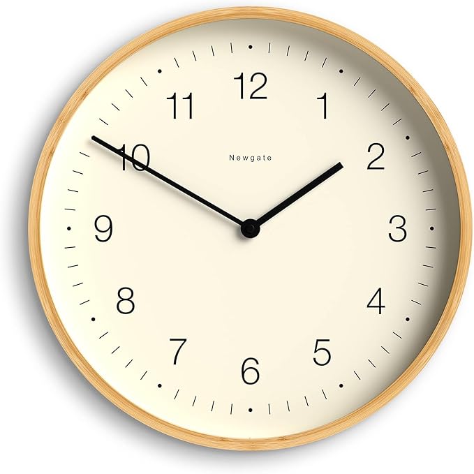 NEWGATE® Mauritius Wall Clock | Scandi Inspired Bamboo Clock | 15 inch | Modern Minimalist Design for Kitchen, Living Room or Office-Ruum Studio Home