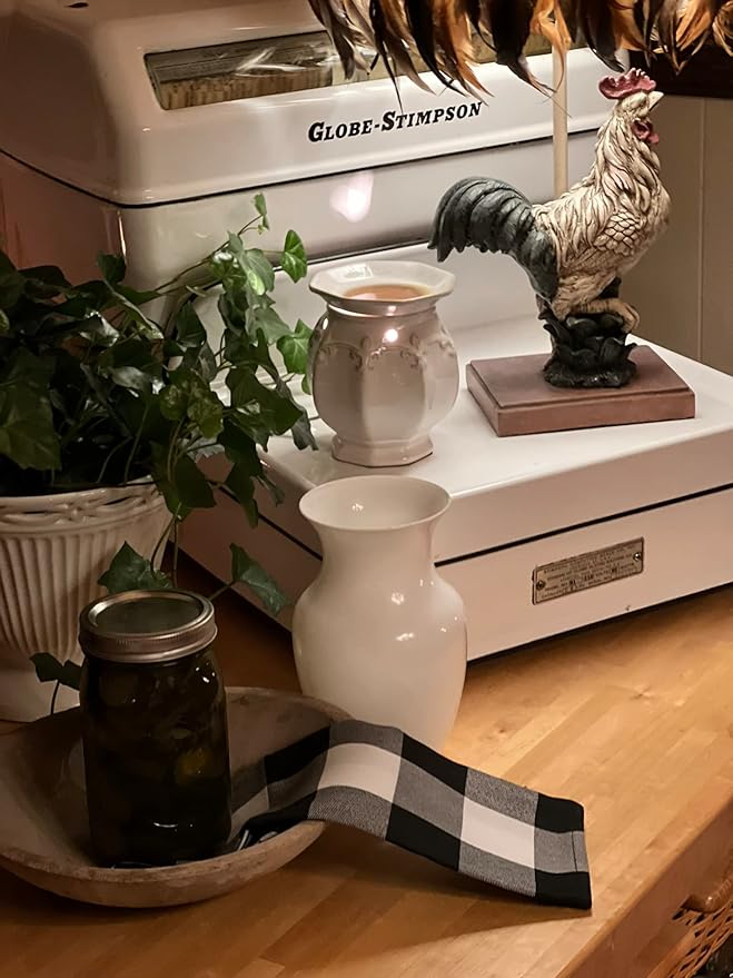 Floral Supply Online - 8" White Rose Vase and Flower Guide Booklet - Decorative Glass Flower Vase for Floral Arrangements, Weddings, Home Decor or Office.-Ruum Studio Home