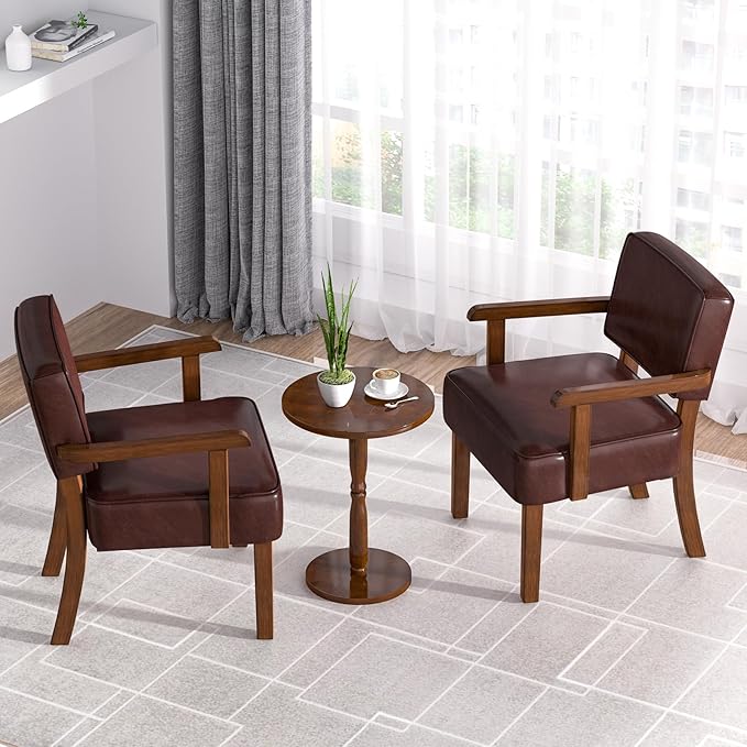 Accent Chair, PU Leather Living Room Chairs Oversize with Soft Seat and Armrests for Living Room Dinning Room Bedroom Reading Room Waiting Room-Ruum Studio Home