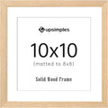 upsimples 10x10 Frame, Natural Solid Wooden Picture Frames, Display 8x8 with Mat or 10 x 10 Without Mat, Wall or Tabletop, 1 Pack, Natural-Ruum Studio Home