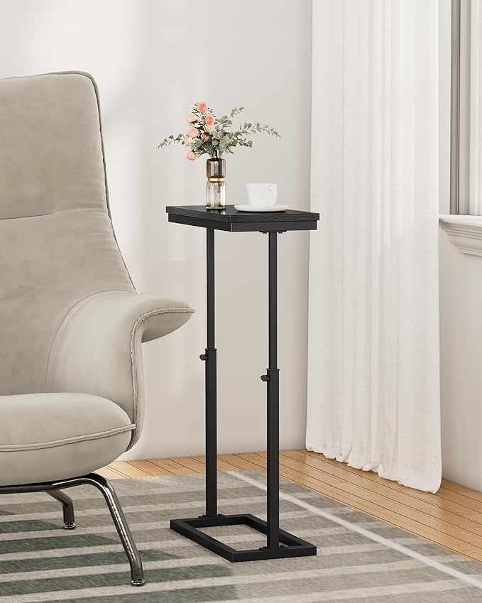 TUTOTAK End Table, Side Table, Tall Couch Table, Sofa Table, Living Room, Bedroom, Black TB01BK083-Ruum Studio Home