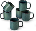 vancasso STARRY Coffee Mugs Set, 12 oz Ceramic Coffee Cups for Latte Hot Tea Cappuccino Cocoa Milk Stoneware Cups Set of 6, Dishwasher & Microwave Safe, Green-Ruum Studio Home