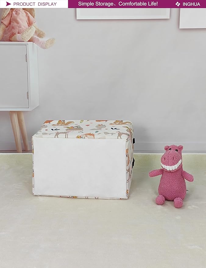 Rectangular Storage Basket Fabric Organizer Bin for Toys,Books,Clothes,Gifts,Pets-Perfect for Home,Office,Nursery,Dorm,Shelf(Rec-colorful animal )-Ruum Studio Home