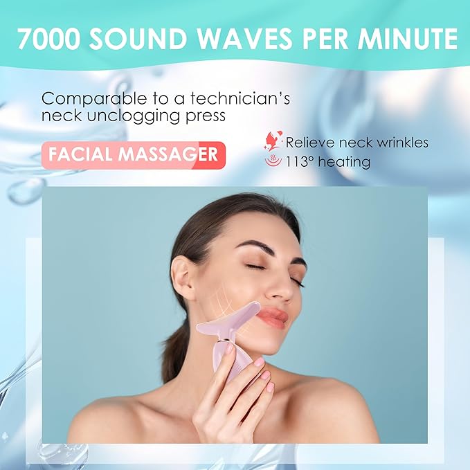 Facial Massager Red-Light-Therapy-for-Face and Neck, Face 𝖲 culpting Wand with 7 Color - Birthday, Christmas, Mothers Day, Valentines Day Gifts for Her Women Mom Best Friend Wife Teacher (Rose Gold)-Ruum Studio Home
