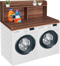 Royxen 2-Tier Washer Dryer Countertop,19.5" H Wood Washer and Dryer Topper with Shelf,Laundry Countertop Over Washer and Dryer, Universal Fit for Laundry Room Organization (Walunt, 54" WX27.5 D)-Ruum Studio Home